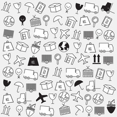 Line icons, Logistics icons, Logistics background, Modern infogr