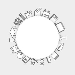 Line icons, school, school icons,Modern infographic vector logo