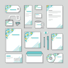 Triangle design identity template Stationery design set and Business stationery
