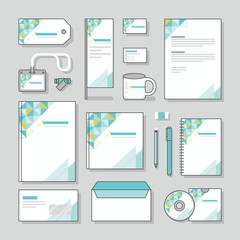 Triangle design identity template Stationery design set and Business stationery
