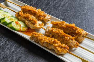 アジア焼き鳥サテ Malaysian chicken charcoal fire barbecue