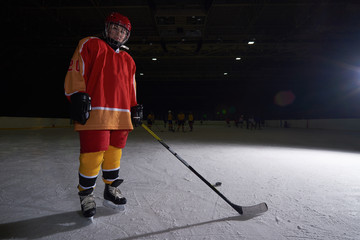 Obraz premium teen girl ice hockey player portrait