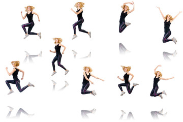 Set of model photos in health concept
