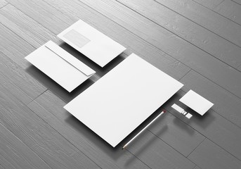 Briefpapier Visitenkarte Kuvert USB Stick Bleistift auf Holz