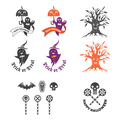 Obraz premium Halloween illustration with logo elements