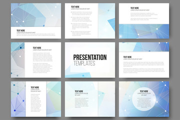 Set of 9 vector templates for presentation slides. Abstract