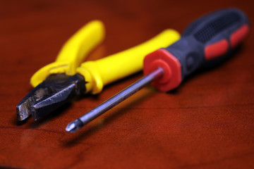 pliers screwdriver screws
