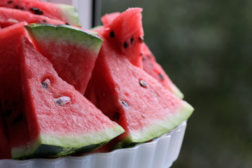 plate of watermelon slices
