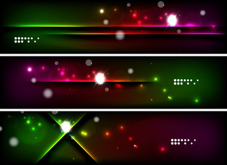 Fototapeta na wymiar Set of banner, header backgrounds with place for your message