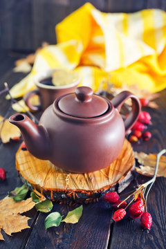 fresh tea in teapot