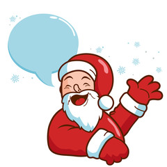 Santa Claus with speech bubble. Vector illustration