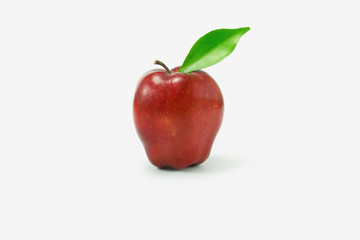 Red apple on white background