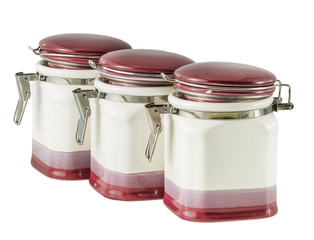 ceramic vessel for spices isolated on a white background