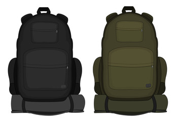 Travel backpacks. Green and black