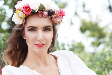 model in slovakian national costume