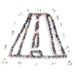 group  people  shape  road