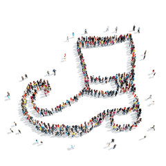 people  shape  boots  crowd