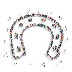 people  shape  horseshoe crowd