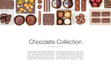 chocolate on white background 