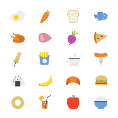 Food and Drink Flat Icons color