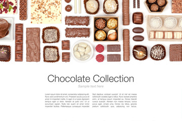 chocolate on white background 