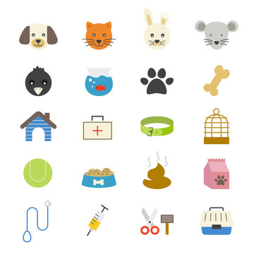 Pet Flat Icons color