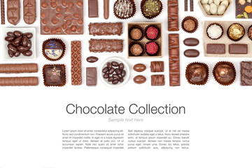chocolate on white background 