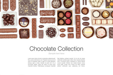 chocolate on white background 