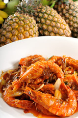 Thai food, thai cuisine,Hot shrimp fried ,chinese cuisine.
