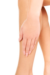 Woman cares about her legs.