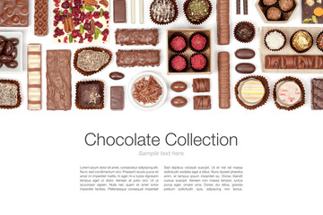 chocolate on white background 
