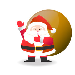 Happy Santa Claus with brown bag vector illustration for Christm