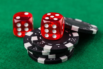 Red dice and chips