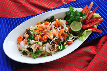 Thai spicy seafood salad 
