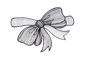 Graphic bow. Black and white