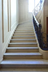 Cercles muraux Escaliers Escalier en marbre avec rambarde 
