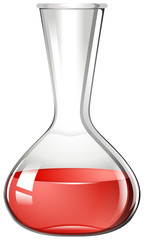 Red liquid in flask