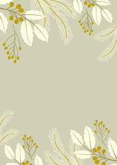 Obraz premium Christmas poster background with holly flower