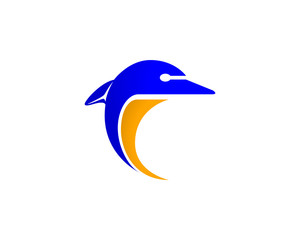 Dolphin tech logo icon template