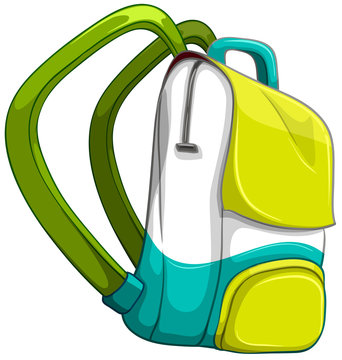 Schoolbag in yellow and green color