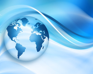 Best Internet Concept of global business. Globe, glowing lines