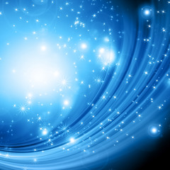 Fototapeta premium snowflakes and stars descending on background