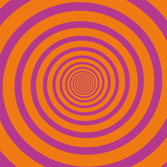Pink orange hypnotizing spiral. Vector illustration.