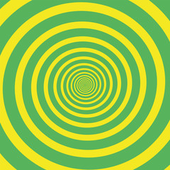 Green yellow hypnotizing spiral. Vector illustration.