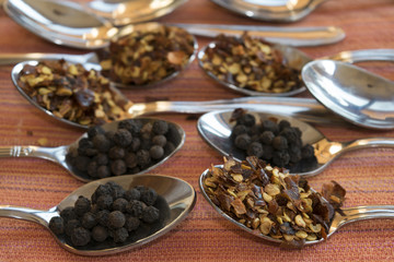 crushed red pepper and black pepper