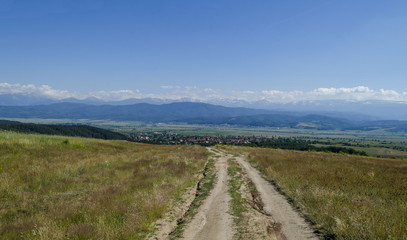 Fototapeta premium Landscape of mountain Plana and beautiful village Alino, Bulgaria 