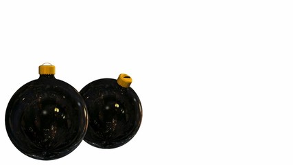 two Christmas balls - isolated on white background