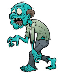 Obraz premium Vector illustration of Cartoon zombie