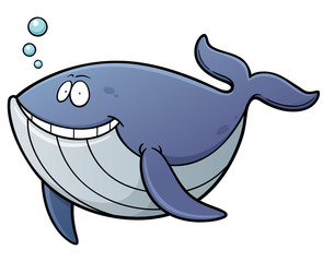 Vector illustration of Whale cartoon