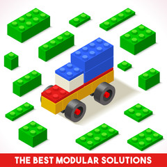 Obraz premium Toy Block Car Games Isometric